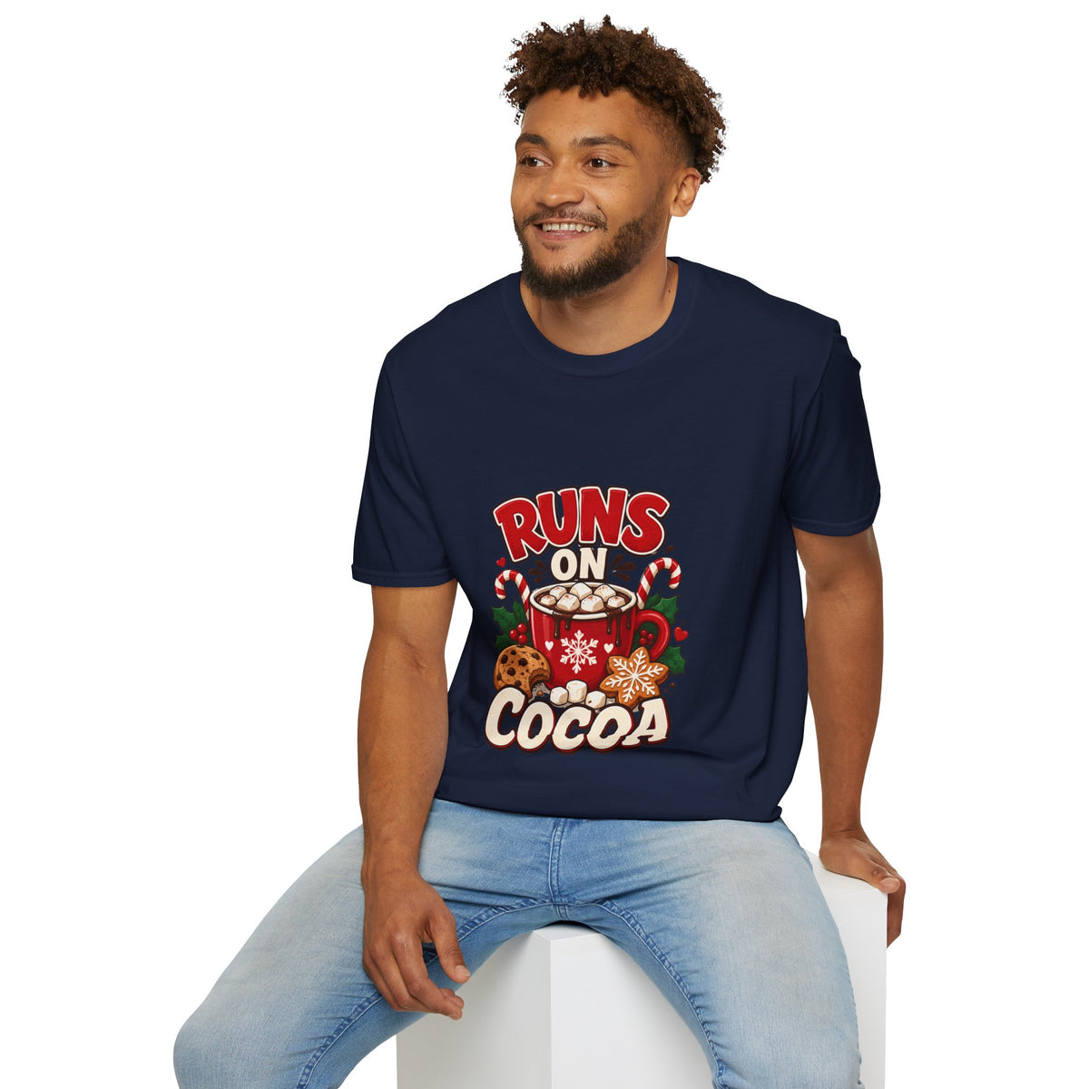T-Shirt — Runs On Cocoa Holiday Graphic Tee