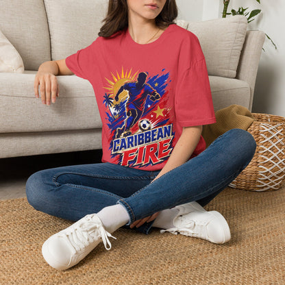 Haiti Soccer T-Shirt — Caribbean Fire Graphic Tee