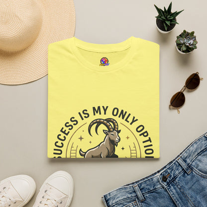 Capricorn Goat T-Shirt — "Success Is My Only Option" Motivational Zodiac Tee