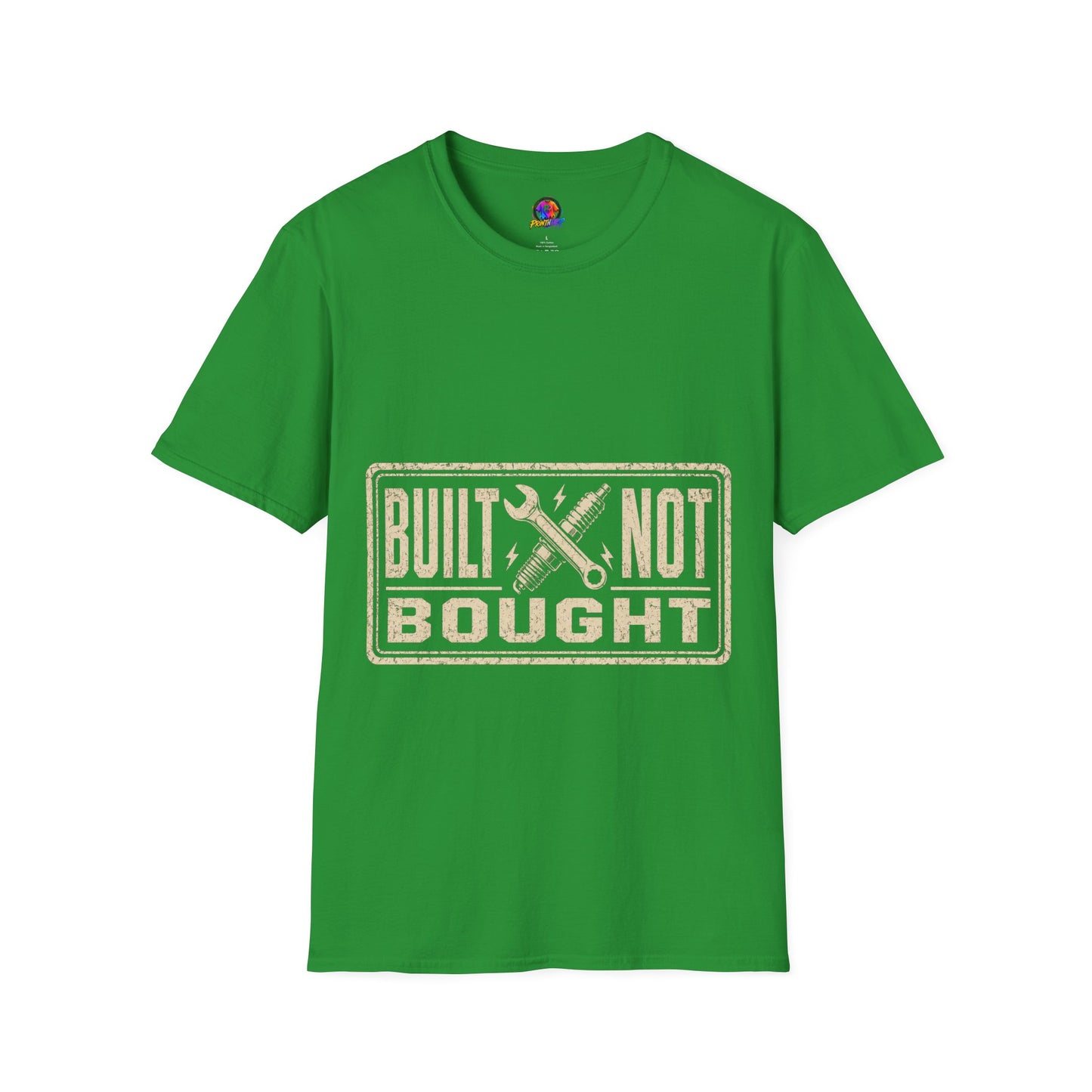 Built Not Bought T-Shirt — Vintage Mechanic Workwear Tee