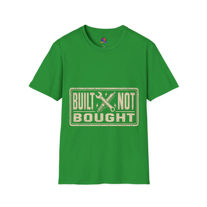 Built Not Bought T-Shirt — Vintage Mechanic Workwear Tee