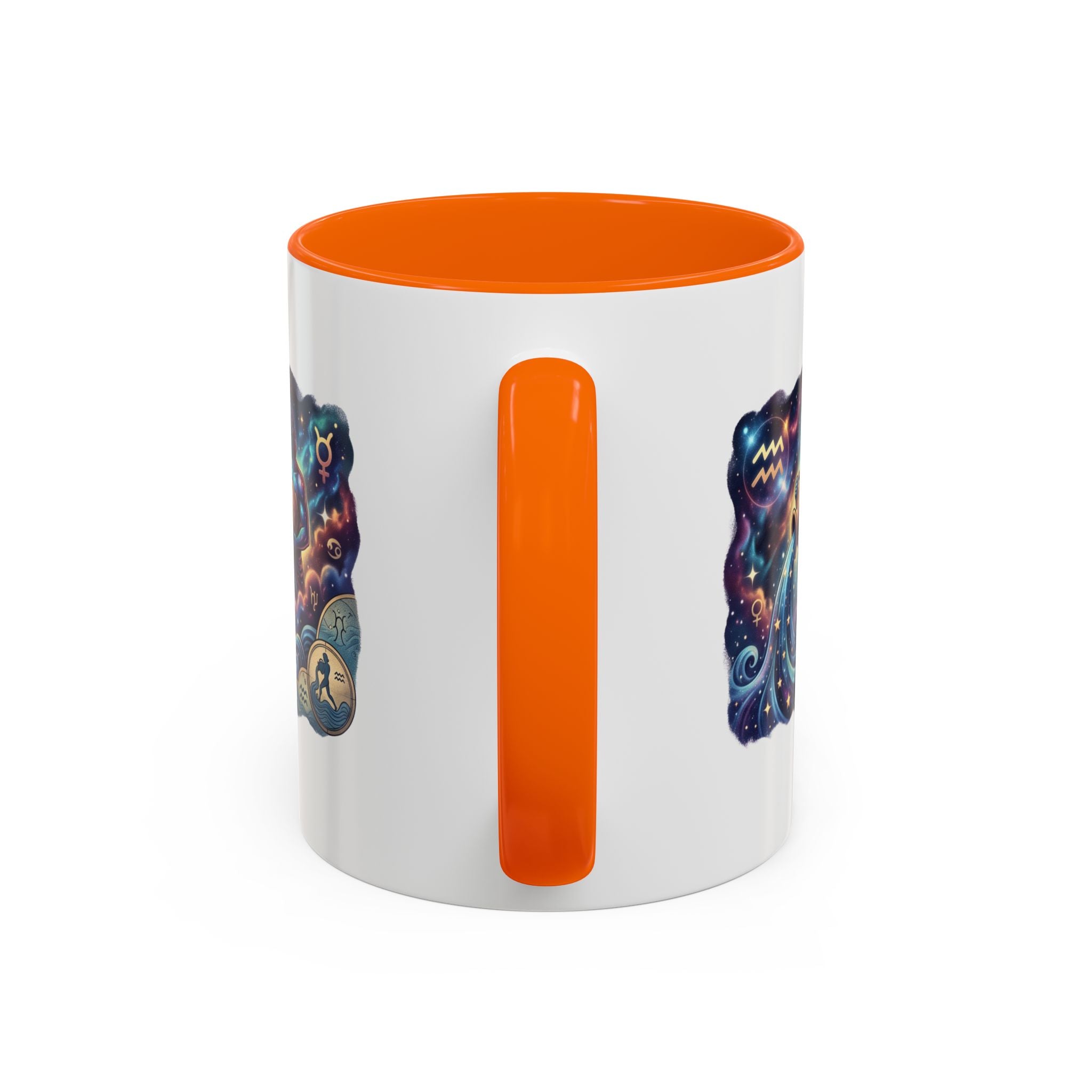 Aquarius Zodiac Coffee Mug — Celestial Water Bearer Accent Mug