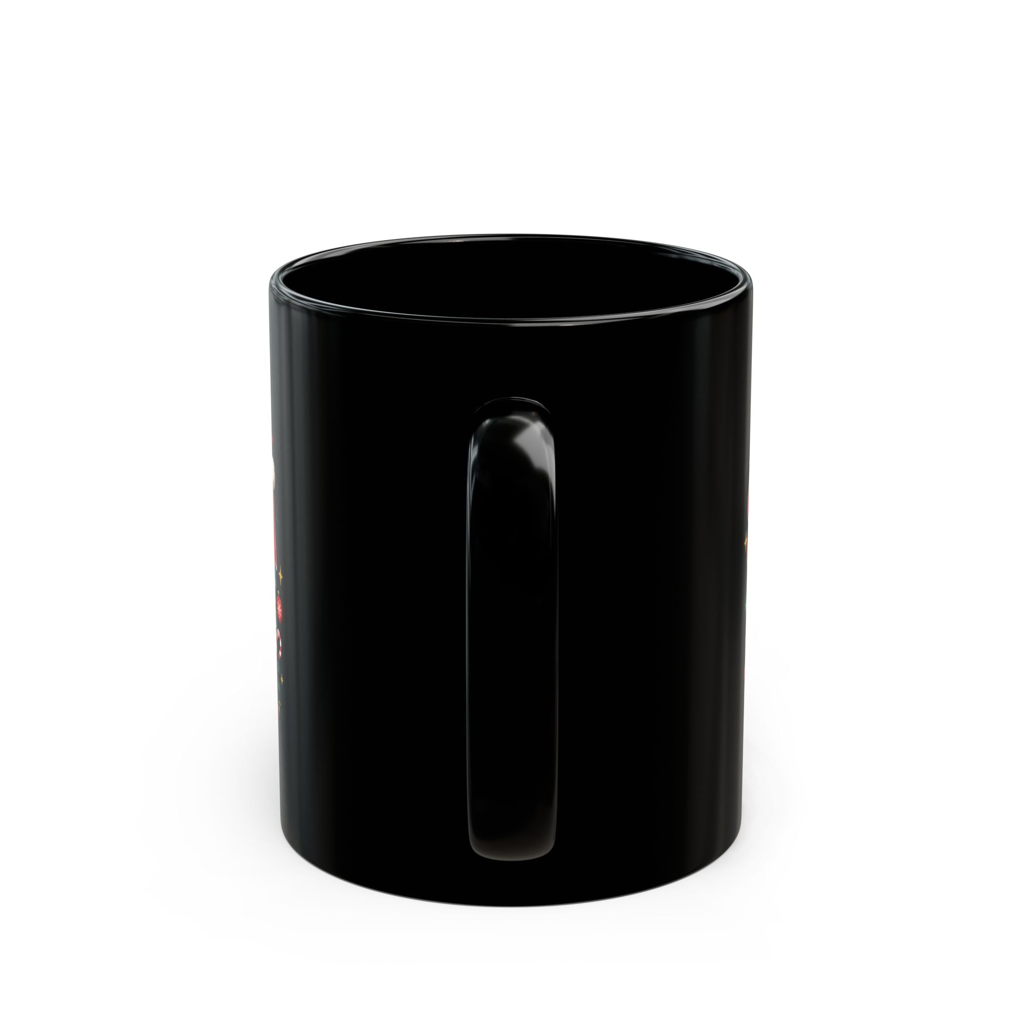 Santa Mode Christmas Mug — Festive Black Holiday Coffee Cup