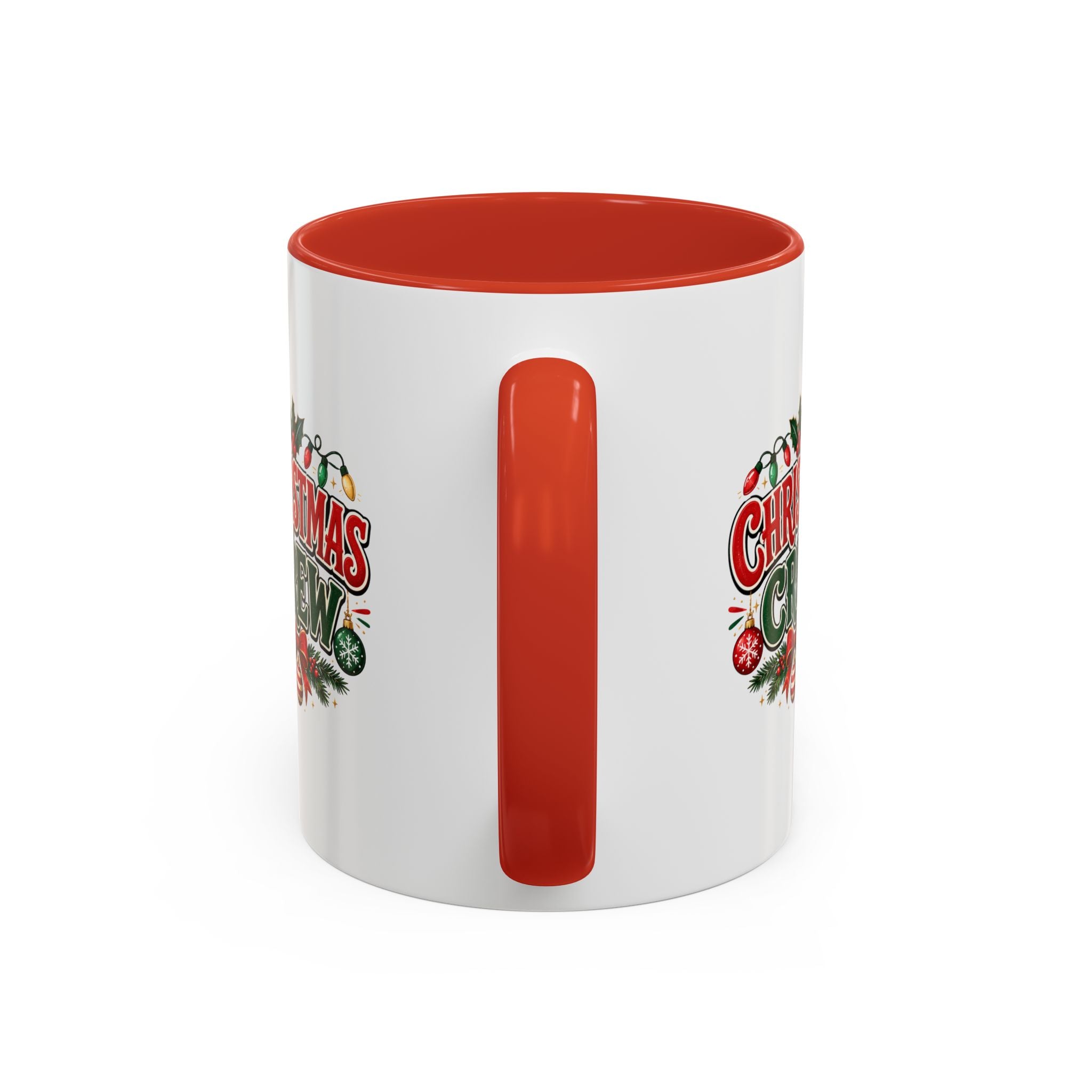 Christmas Crew Accent Coffee Mug - Festive Holiday Tea & Coffee Cup