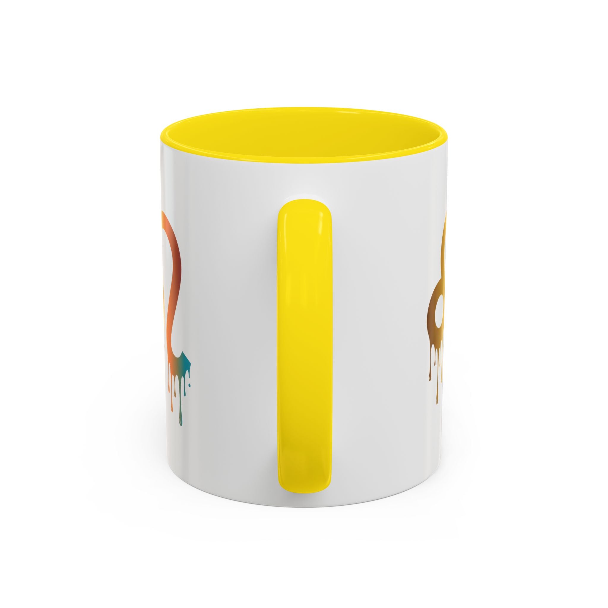 Leo Zodiac Coffee Mug — Dripping Rainbow Leo Symbol Accent Mug