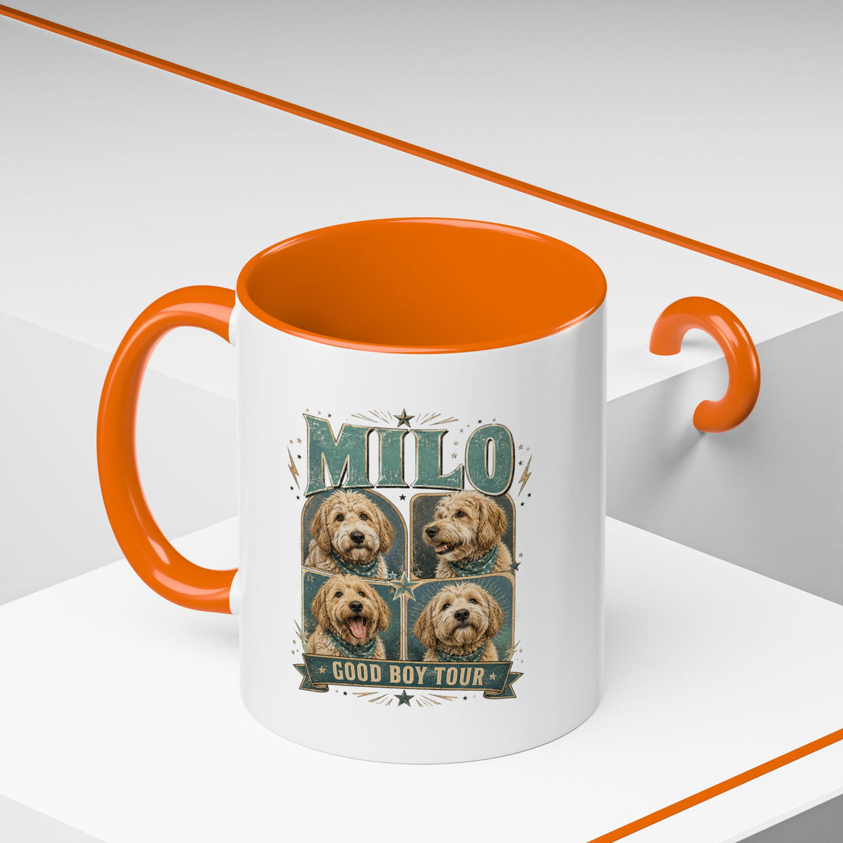 Milo Bailey Dog Dad Mom Milo 'Good Boy Tour' Accent Coffee Mug – Personalized Dog Lover Gift