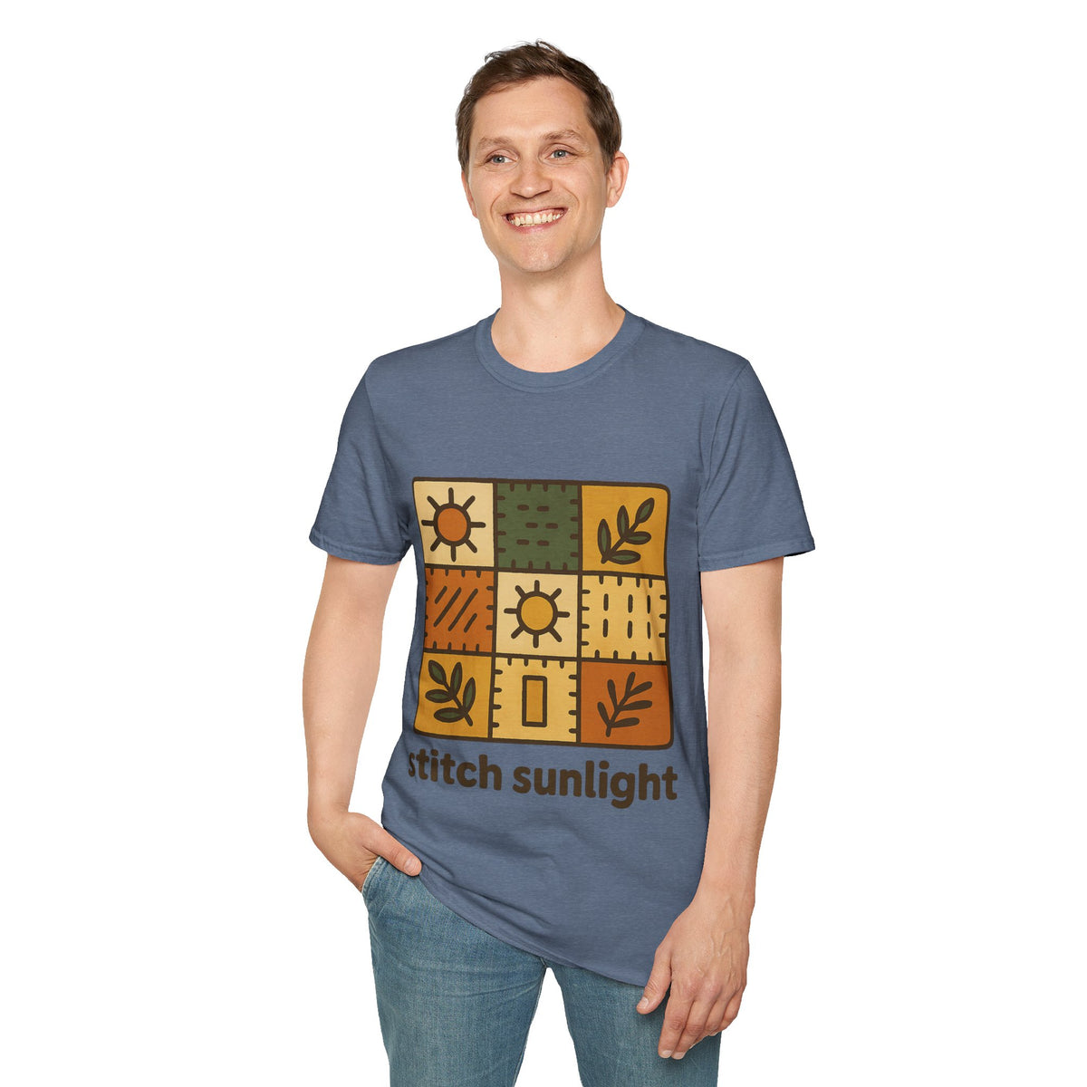 T-Shirt — Rustic Sunflower Patchwork “Catch Sunlight” Graphic Tee - Trending Now - September 2026