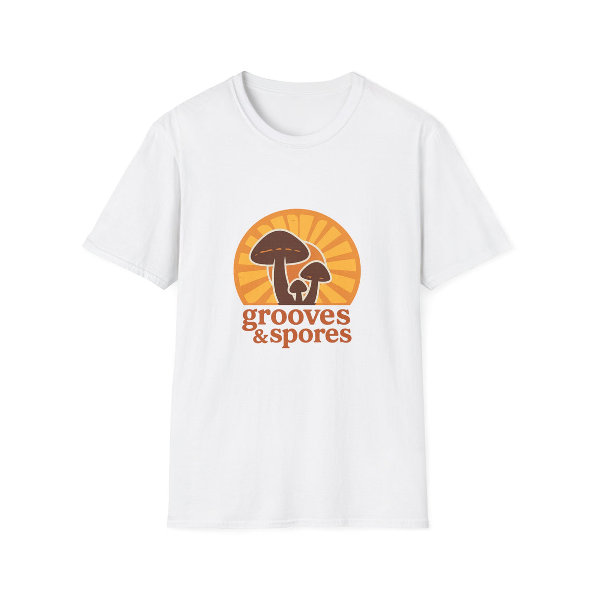 Vintage Mushroom T-Shirt — 'Grooves & Spores' Retro Psychedelic Tee - Trending Now - August 2026