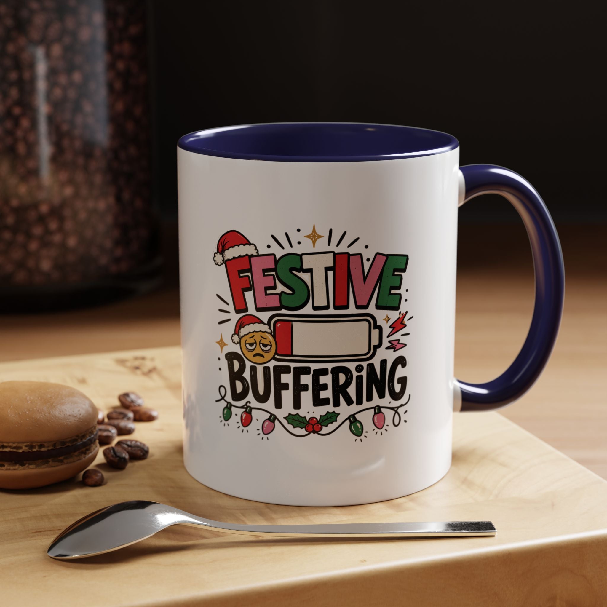 Modern Day Christmas Festive Buffering Mug — Funny Christmas Holiday Coffee Cup (11/15oz)