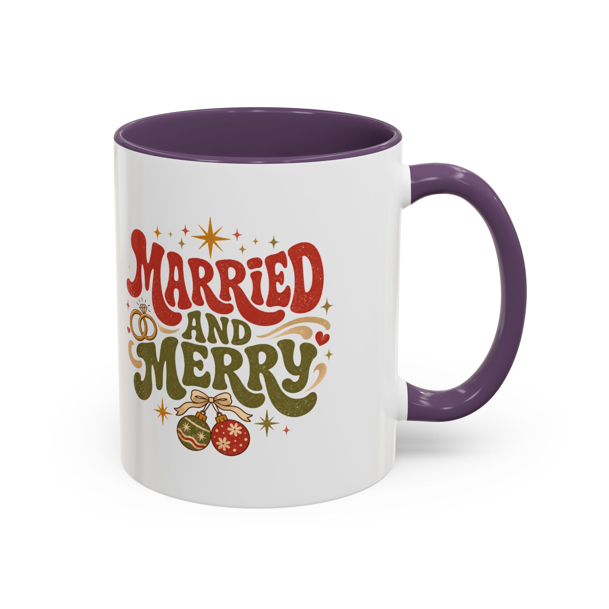 Christmas Married and Merry Christmas Coffee Mug — Holiday Accent Mug