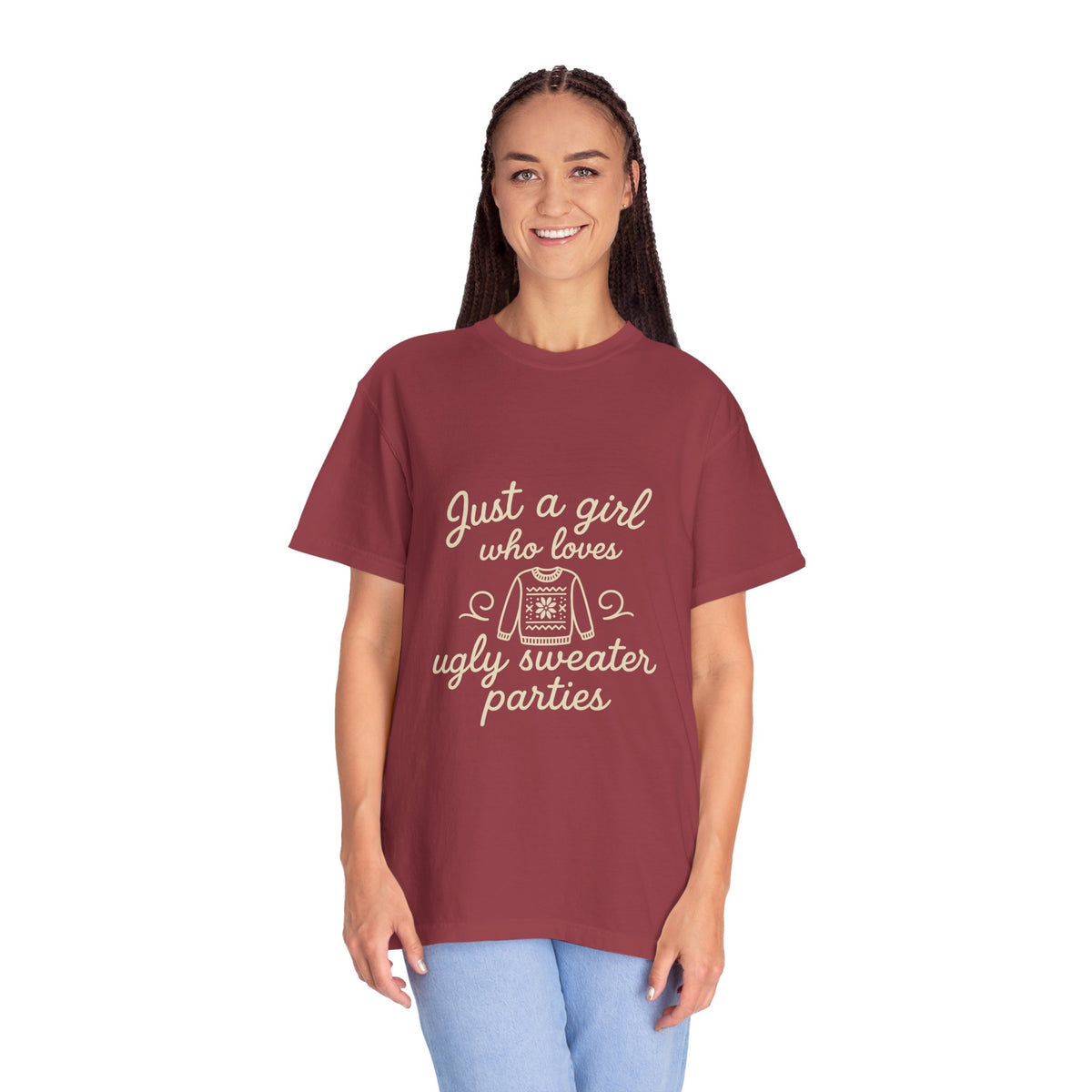 Ugly Sweater Party T-Shirt — "Just a Girl Who Loves Ugly Sweater Parties" - Trending Now - October 2026
