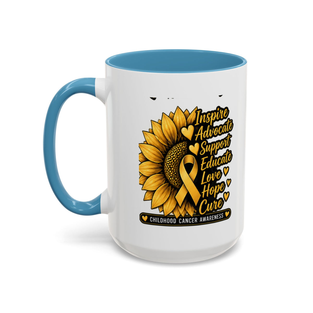 Childhood Cancer Awareness Sunflower Accent Coffee Mug (11/15oz)
