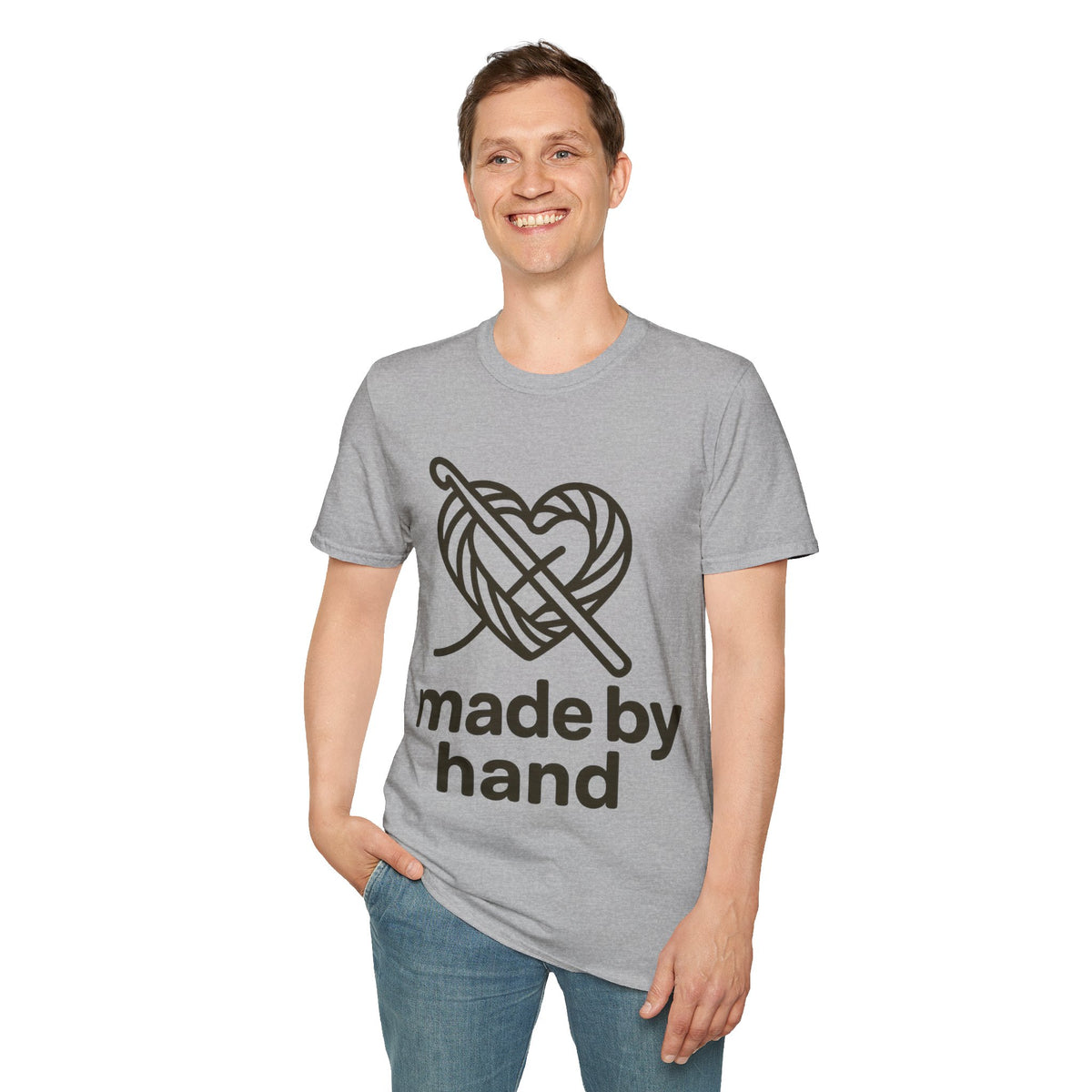 "Made By Hand" Minimalist Maker Tee | Crochet Knitting Crafter T-Shirt - Trending Now - September 2026