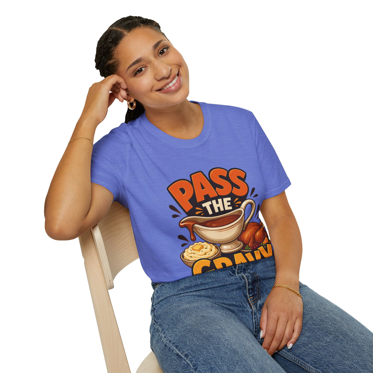 Thanksgiving T-Shirt Pass the Gravy T-Shirt — Funny Thanksgiving Turkey Dinner Tee