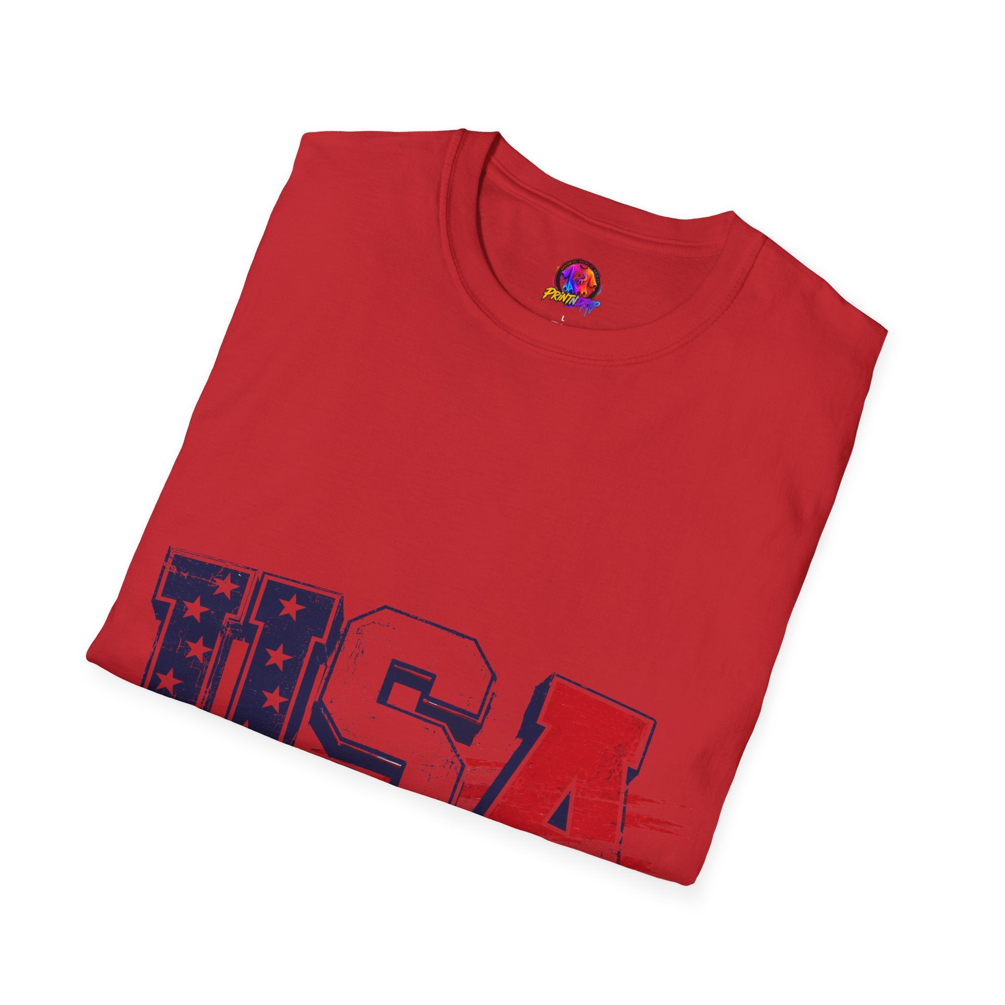 USA Flag Graphic T-Shirt — Patriotic Red White & Blue Tee