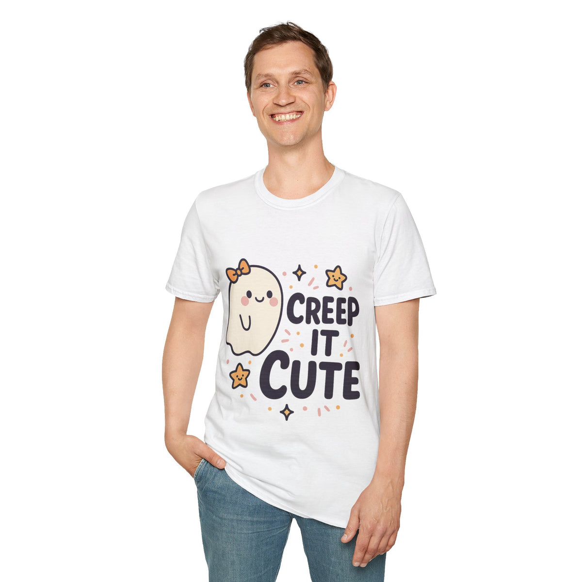 "Creep It Cute" Funny Ghost Tee | Pastel Spooky Season Halloween T-Shirt - Trending Now - September 2026