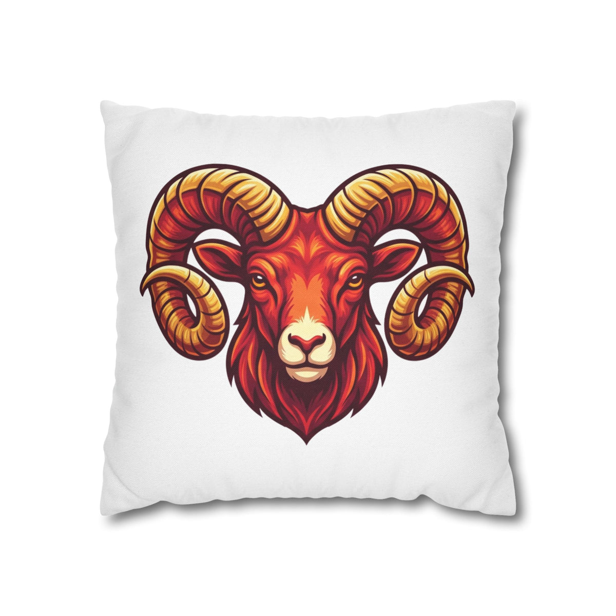 Aries Ram Throw Pillowcase — Bold Zodiac Goat Accent Pillow Cover