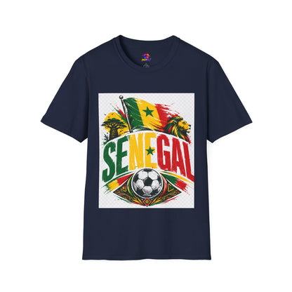Senegal Flag Soccer T-Shirt — Lion & Football Pride Tee
