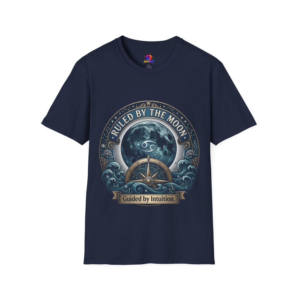 Cancer Zodiac Ruled by the Moon T-Shirt — Celestial Astrology Zodiac Graphic Tee