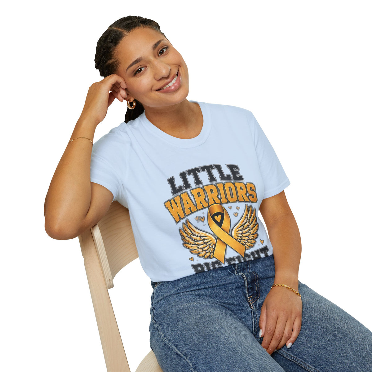 Kids T-Shirt — "Little Warriors Big Fight" Childhood Cancer Awareness Tee