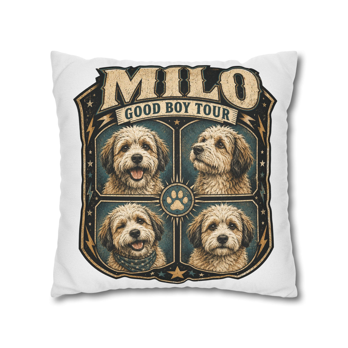 Milo "Good Boy Tour" Decorative Pillowcase Milo Bailey Dog Dad Mom