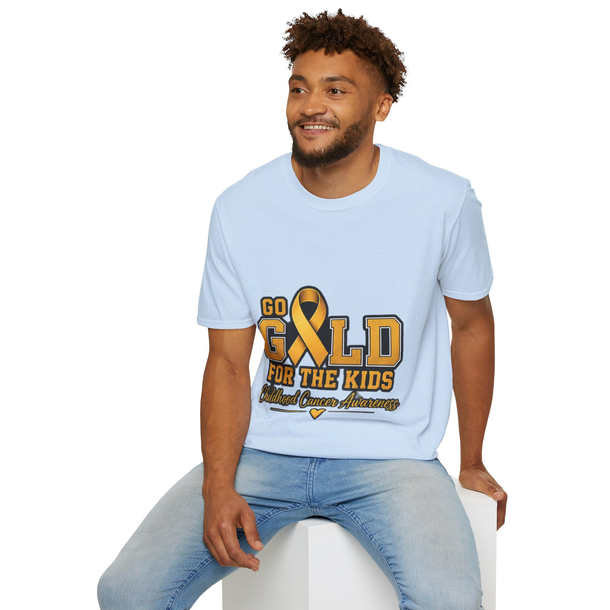 Go Gold For The Kids T-Shirt — Childhood Cancer Awareness Ribbon Tee
