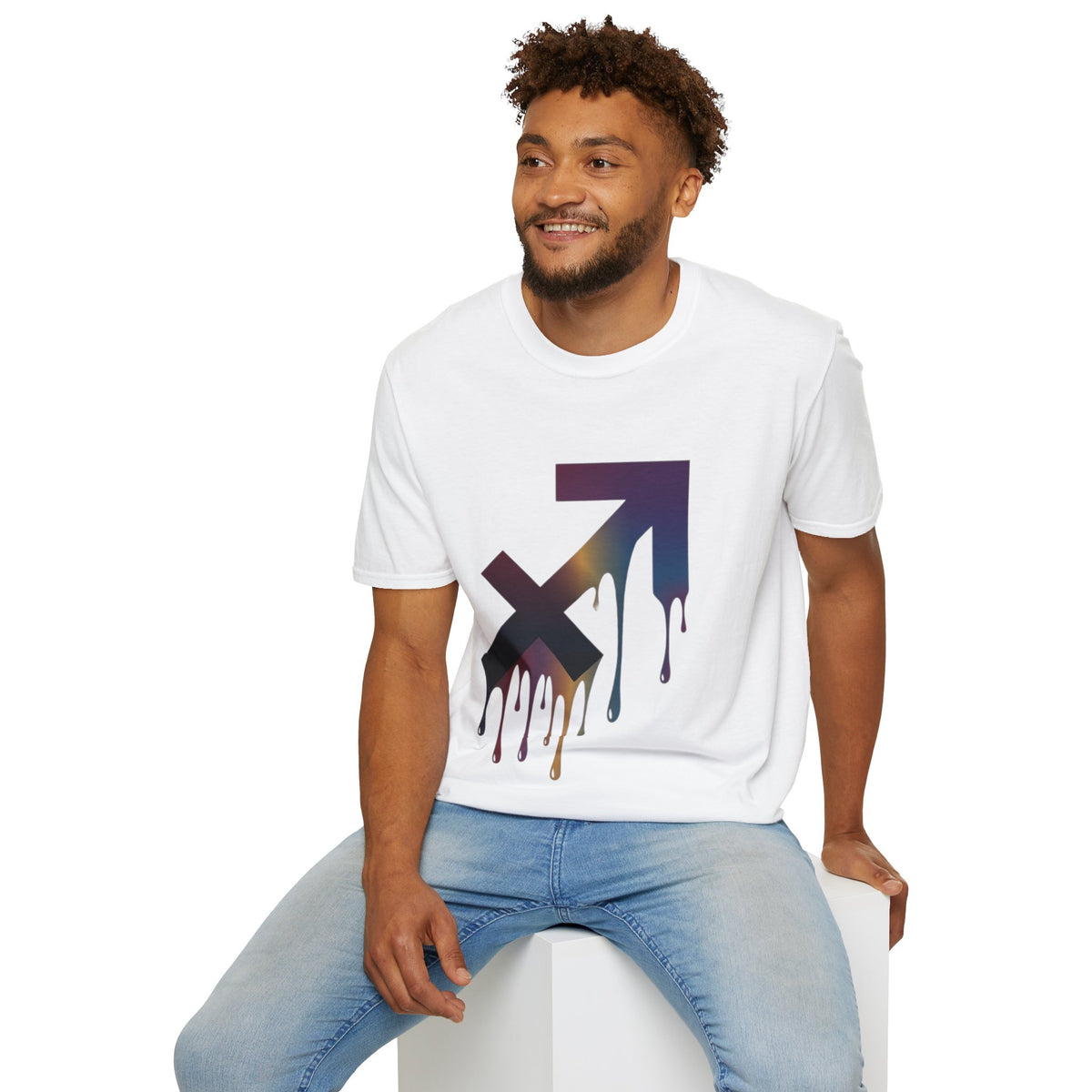 Sagittarius Drip T-Shirt — Gradient Astrological Arrow Tee