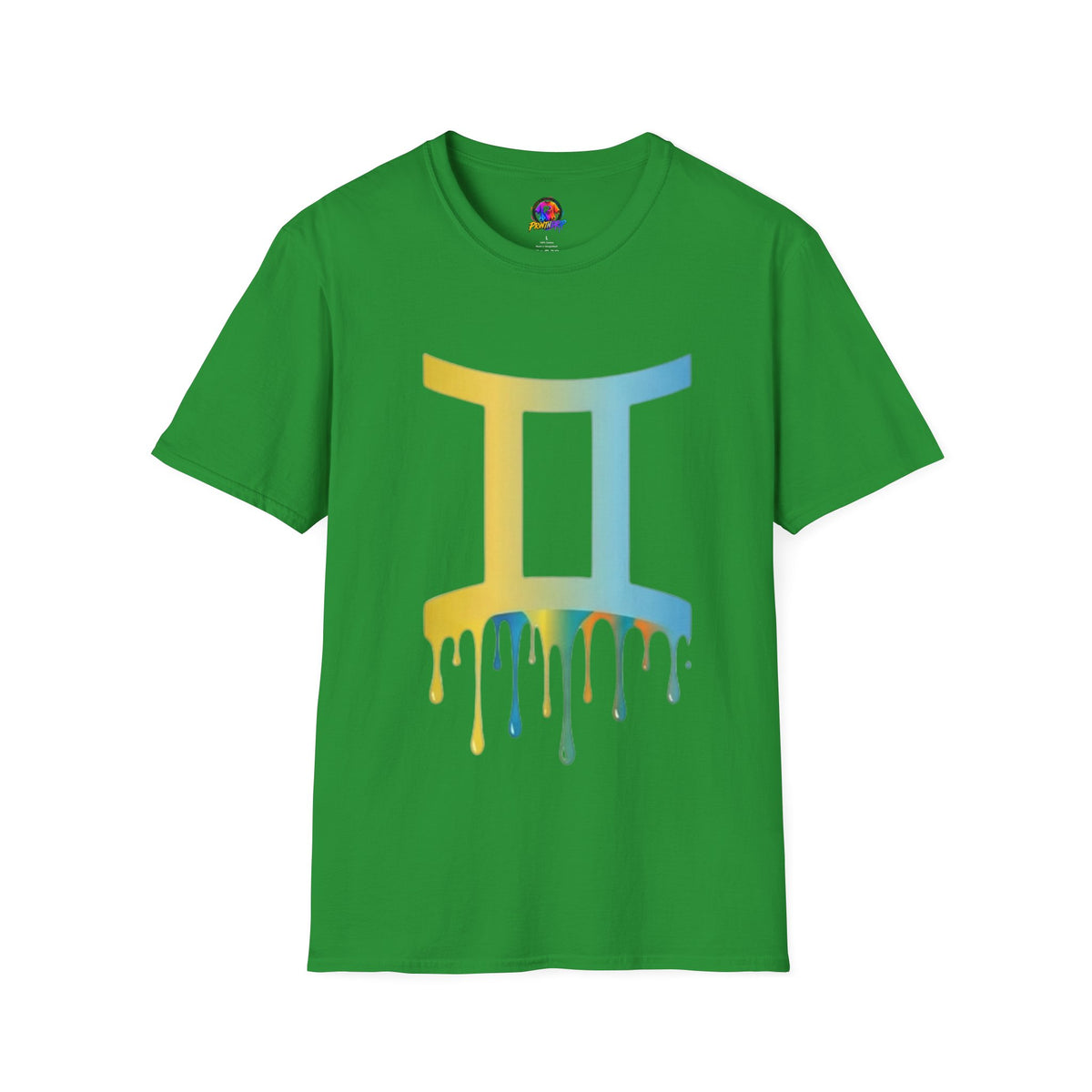 Gemini Drip Zodiac T-Shirt — Rainbow Gemini Symbol Tee