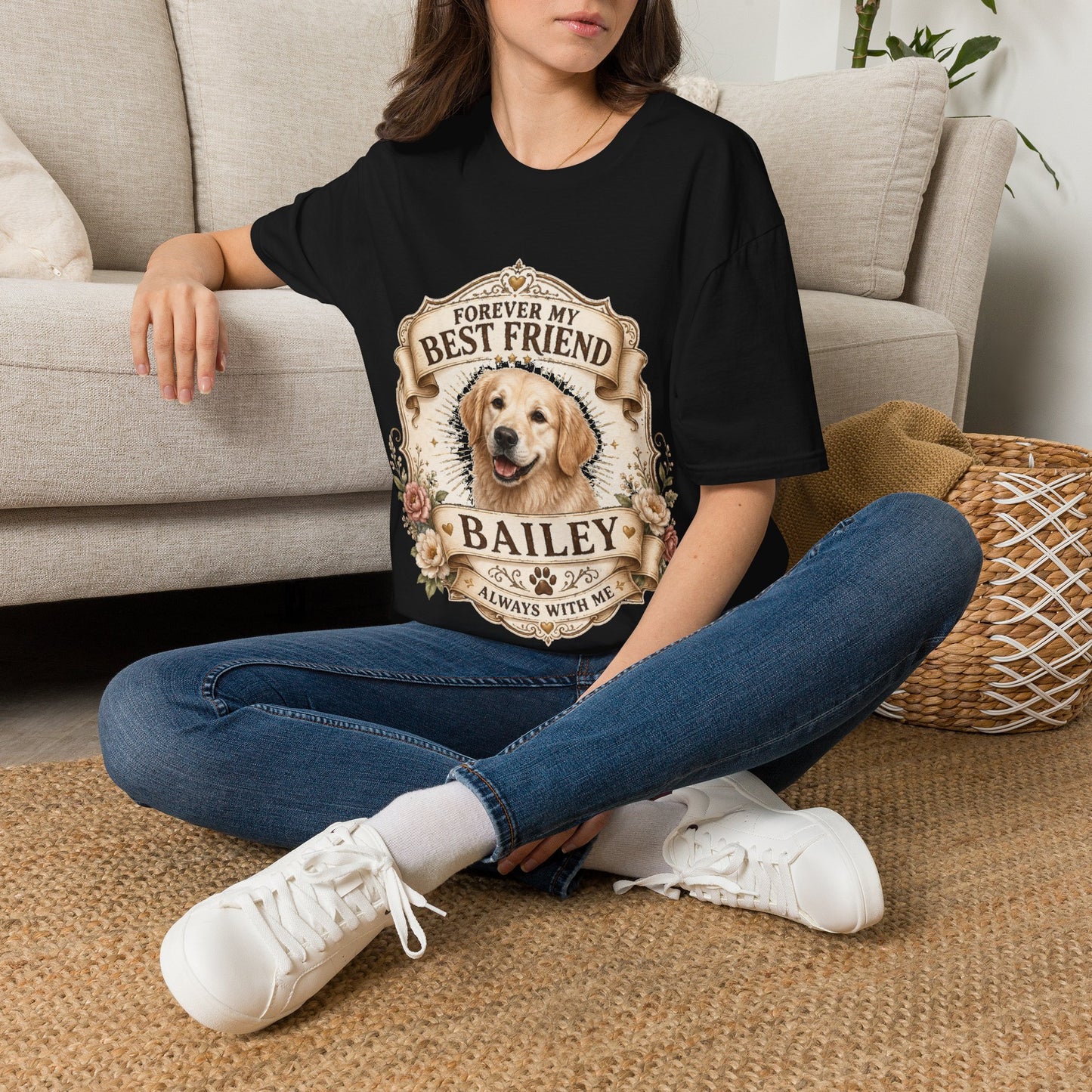 Forever My Best Friend Golden Retriever T-Shirt — Personalized Pet Memorial Tee