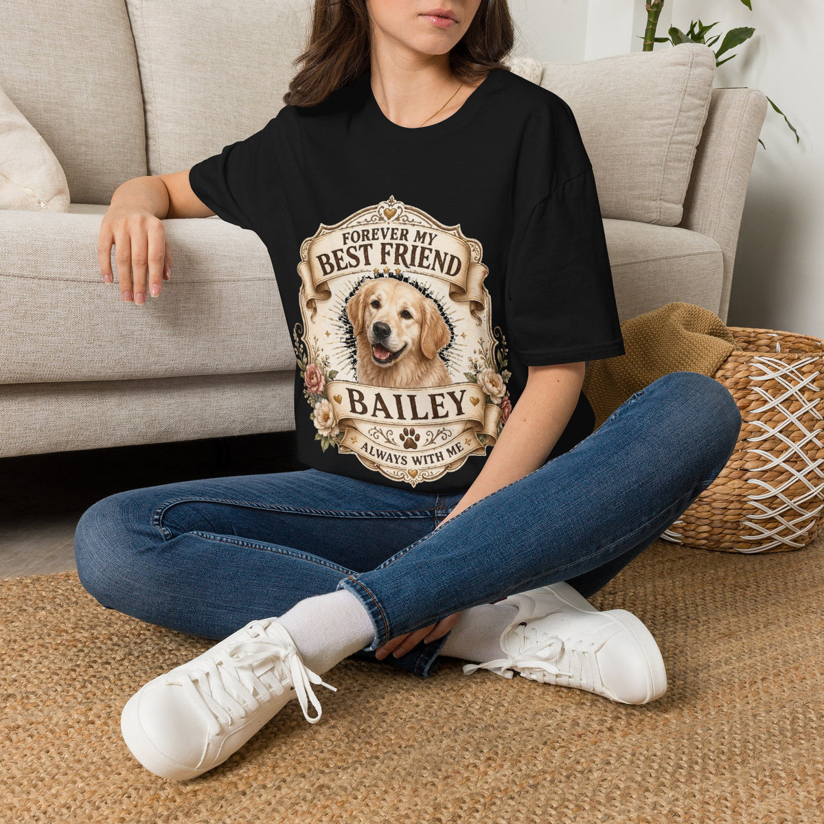 Forever My Best Friend Golden Retriever T-Shirt — Personalized Pet Memorial Tee