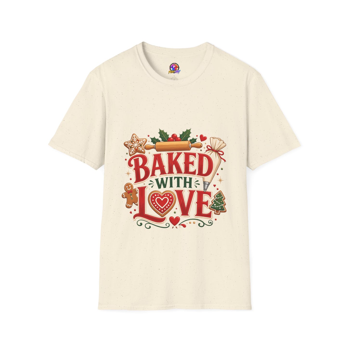Baked With Love T-Shirt — Holiday Baking Christmas Cookie Chef Tee