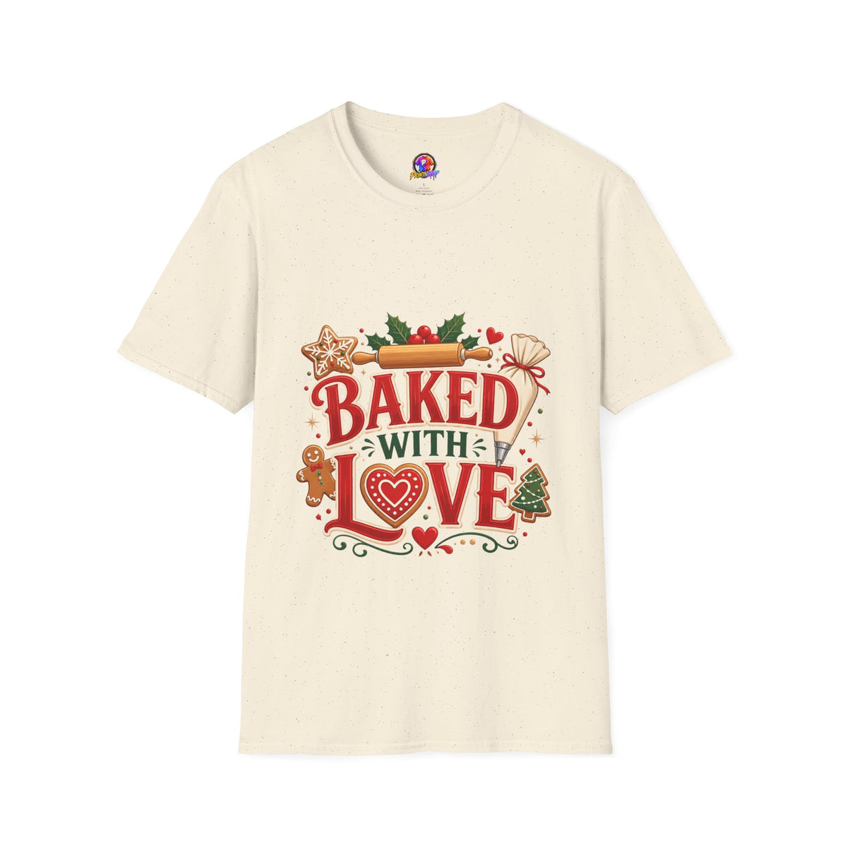 Baked With Love T-Shirt — Holiday Baking Christmas Cookie Chef Tee