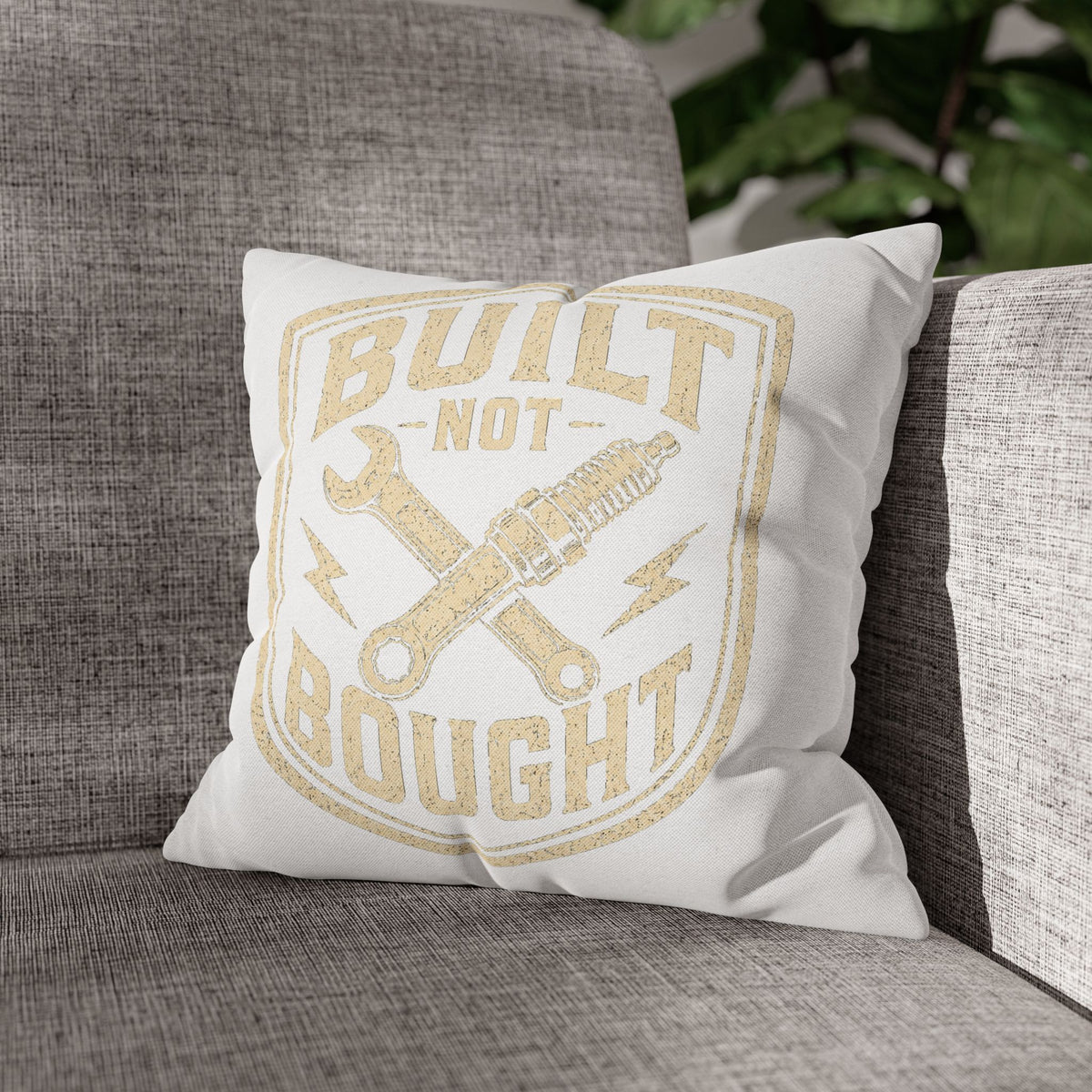 Built Not Bought Decorative Pillowcase Milo Bailey Dog Dad Mom- Mechanics & DIY Accent Cushion