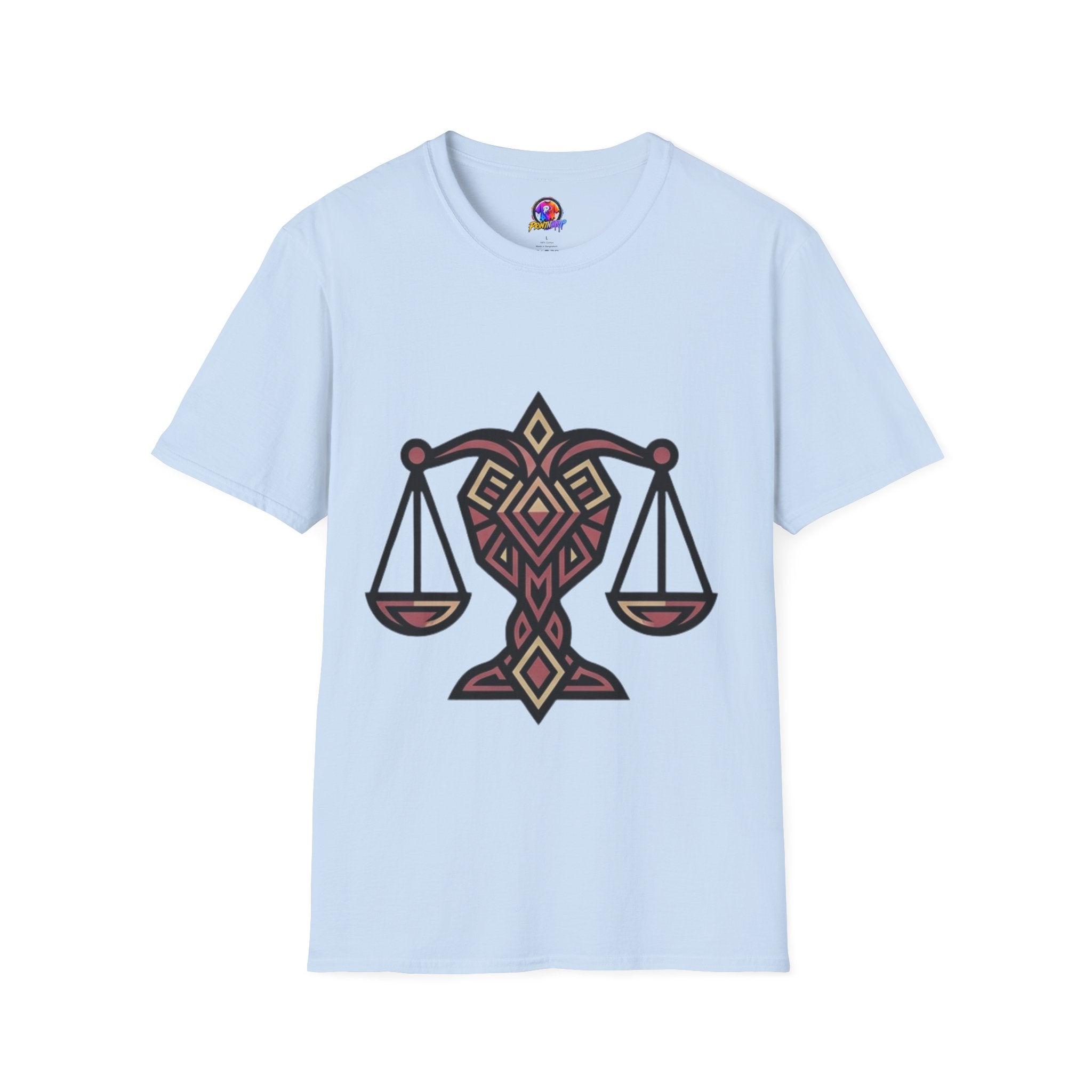 Libra Scales T-Shirt — Geometric Zodiac Libra Tee