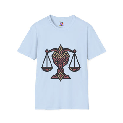 Libra Scales T-Shirt — Geometric Zodiac Libra Tee
