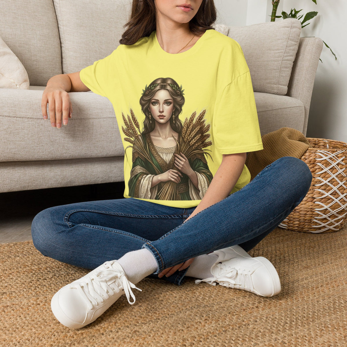 Goddess of Harvest T‑Shirt — Wheat Maiden Graphic Tee