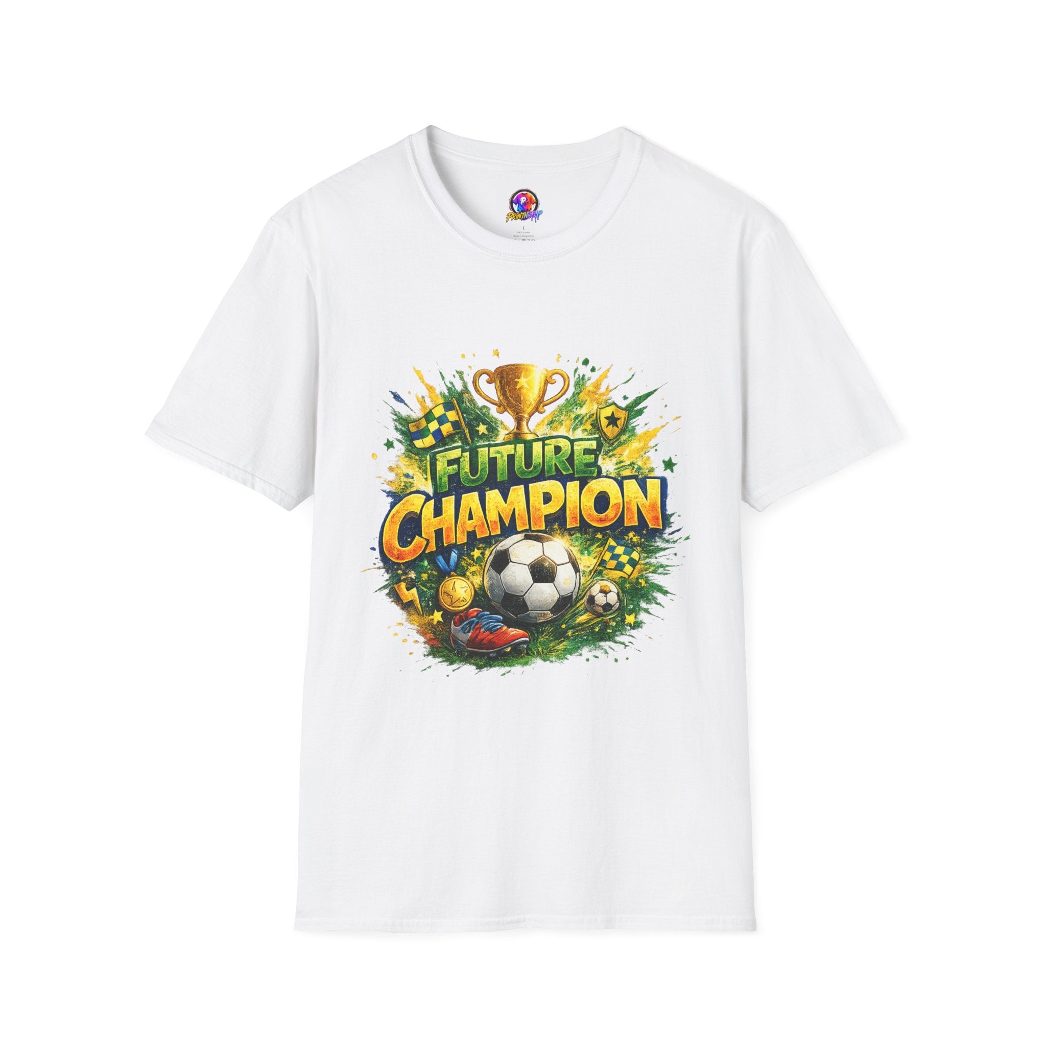 Kids Future Champion Soccer T-Shirt — Kids’ Sports Trophy Graphic Tee