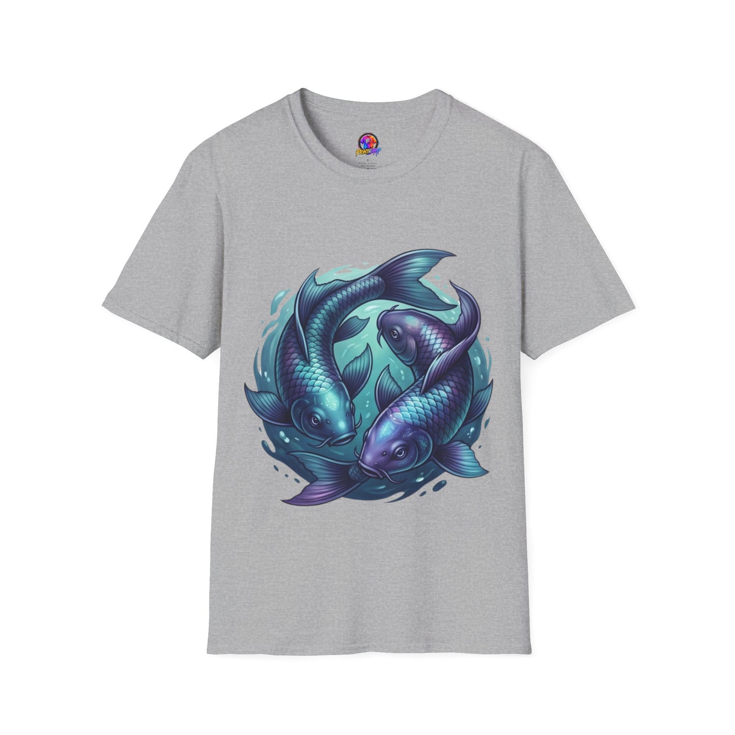 Koi Fish Circle T-Shirt — Artistic Yin Yang Aquatic Tee