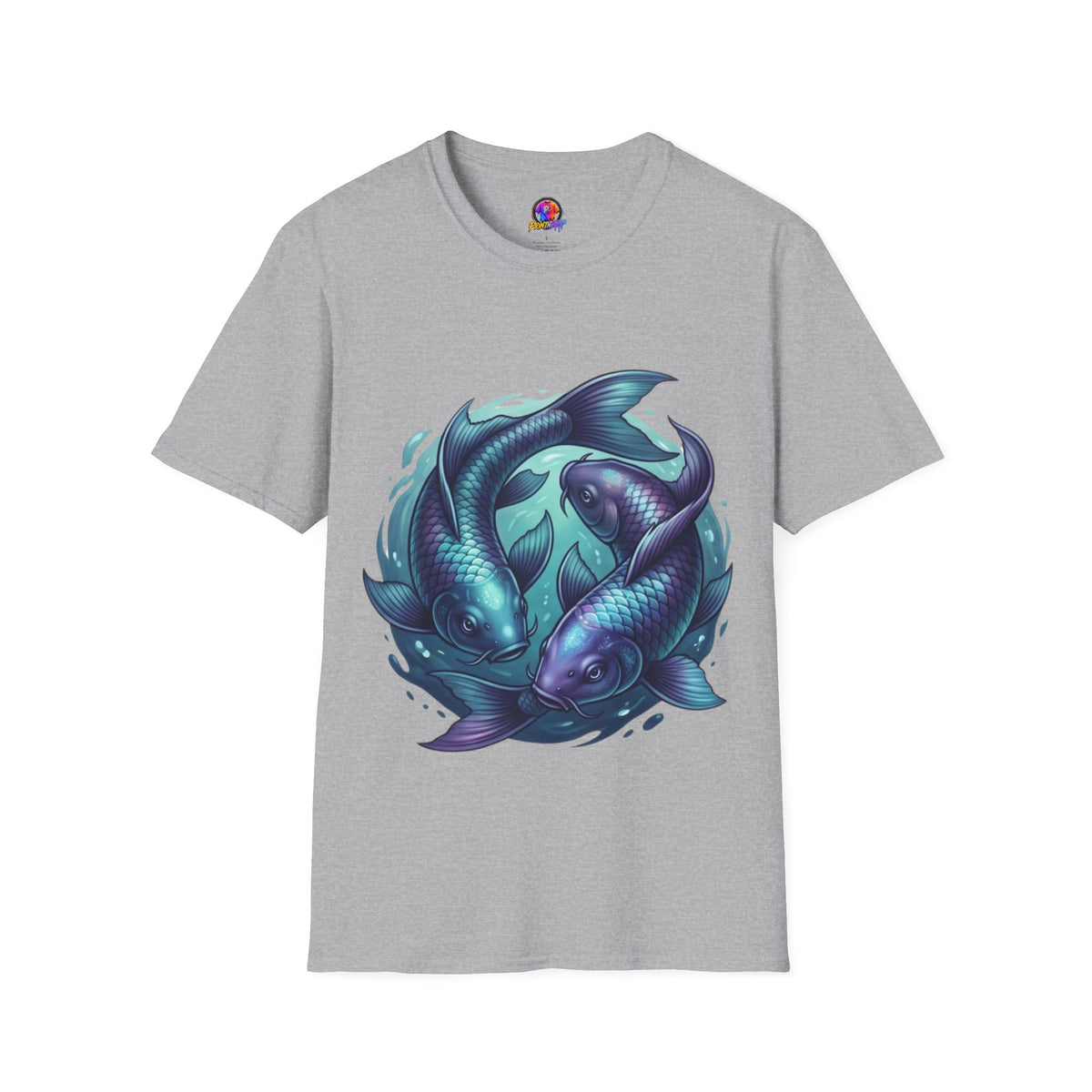 Koi Fish Circle T-Shirt — Artistic Yin Yang Aquatic Tee