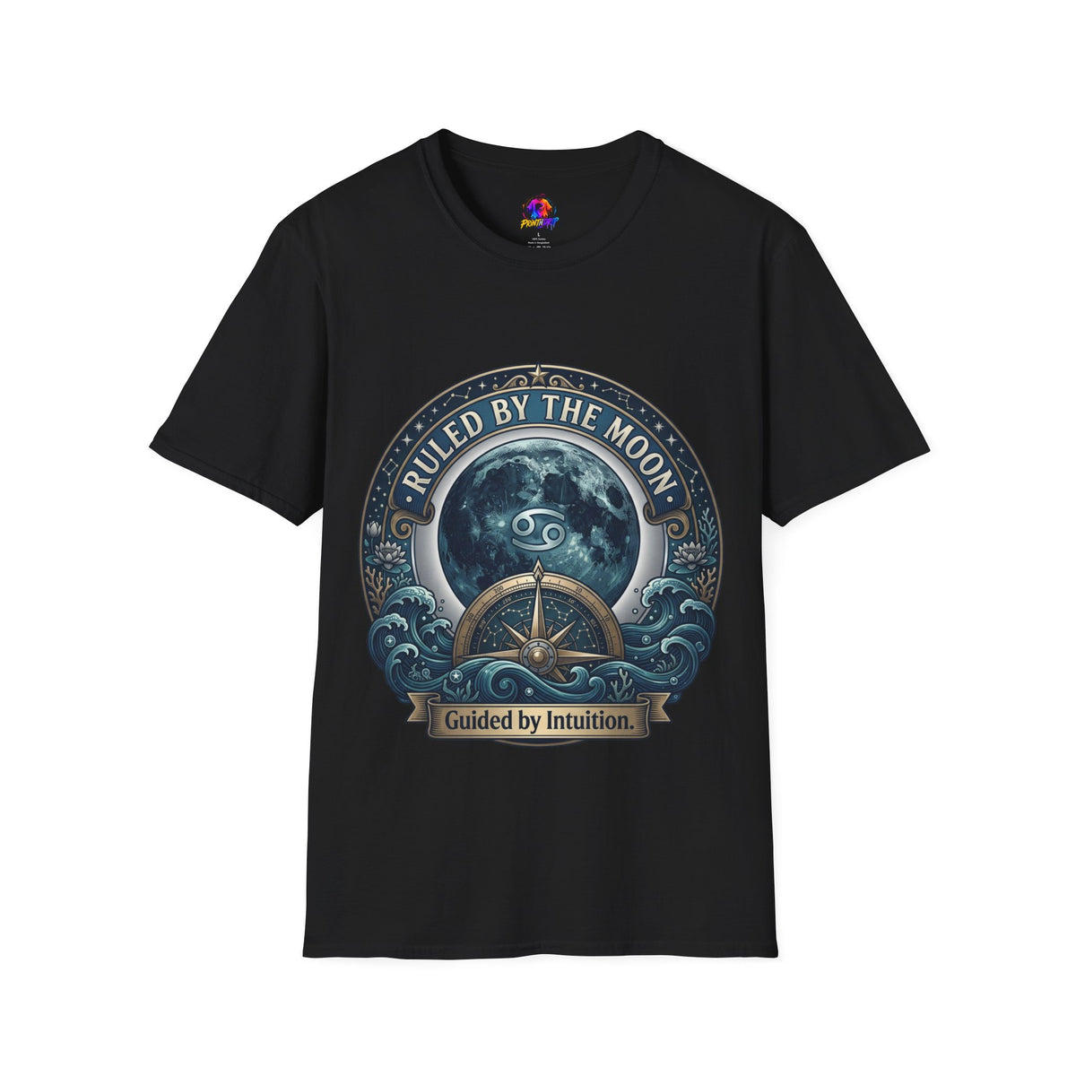 Cancer Zodiac Ruled by the Moon T-Shirt — Celestial Astrology Zodiac Graphic Tee