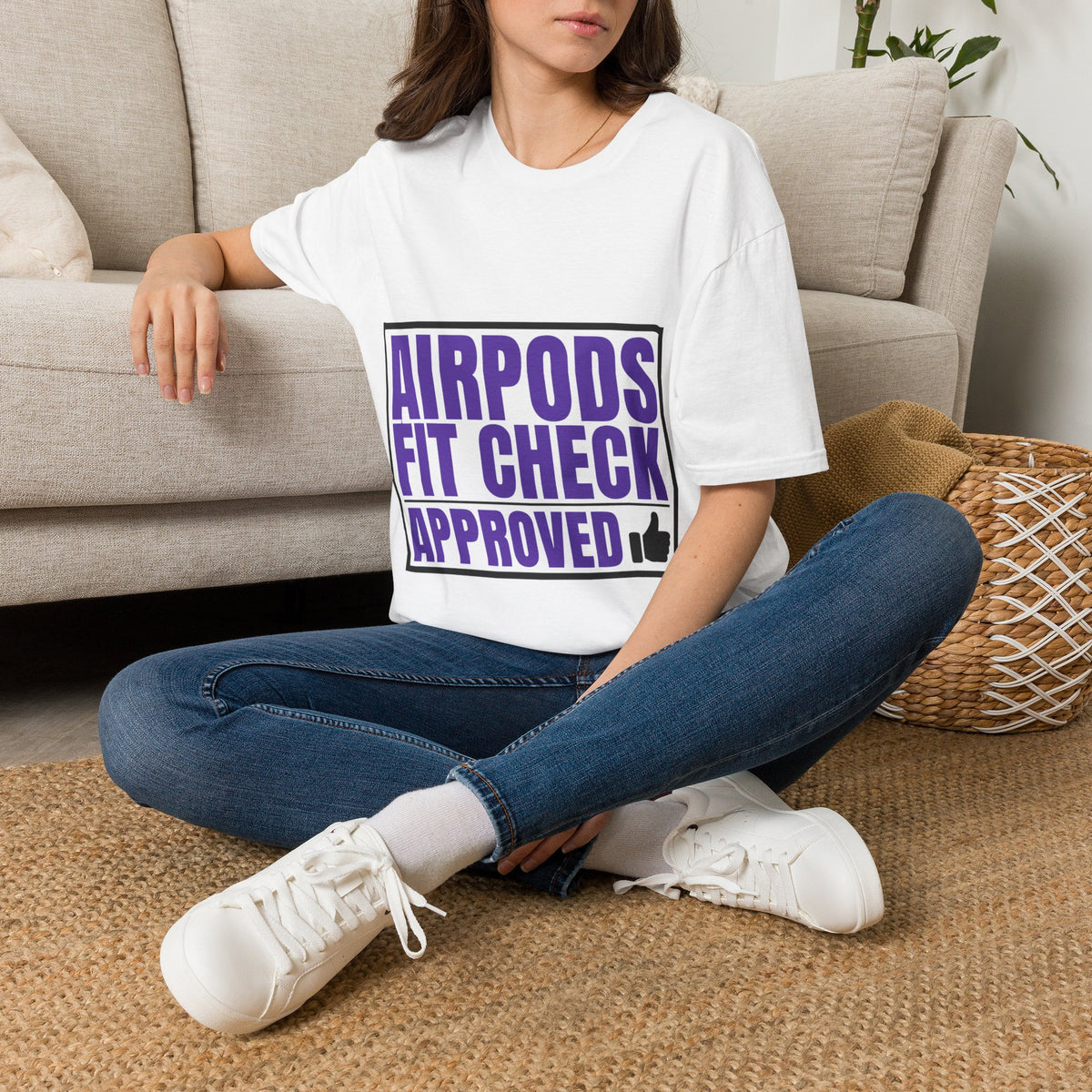 Airpods Fit Check Approved Funny Tee - Trendy Tech Slogan Graphic T-Shirt - Trending Now - September 2026