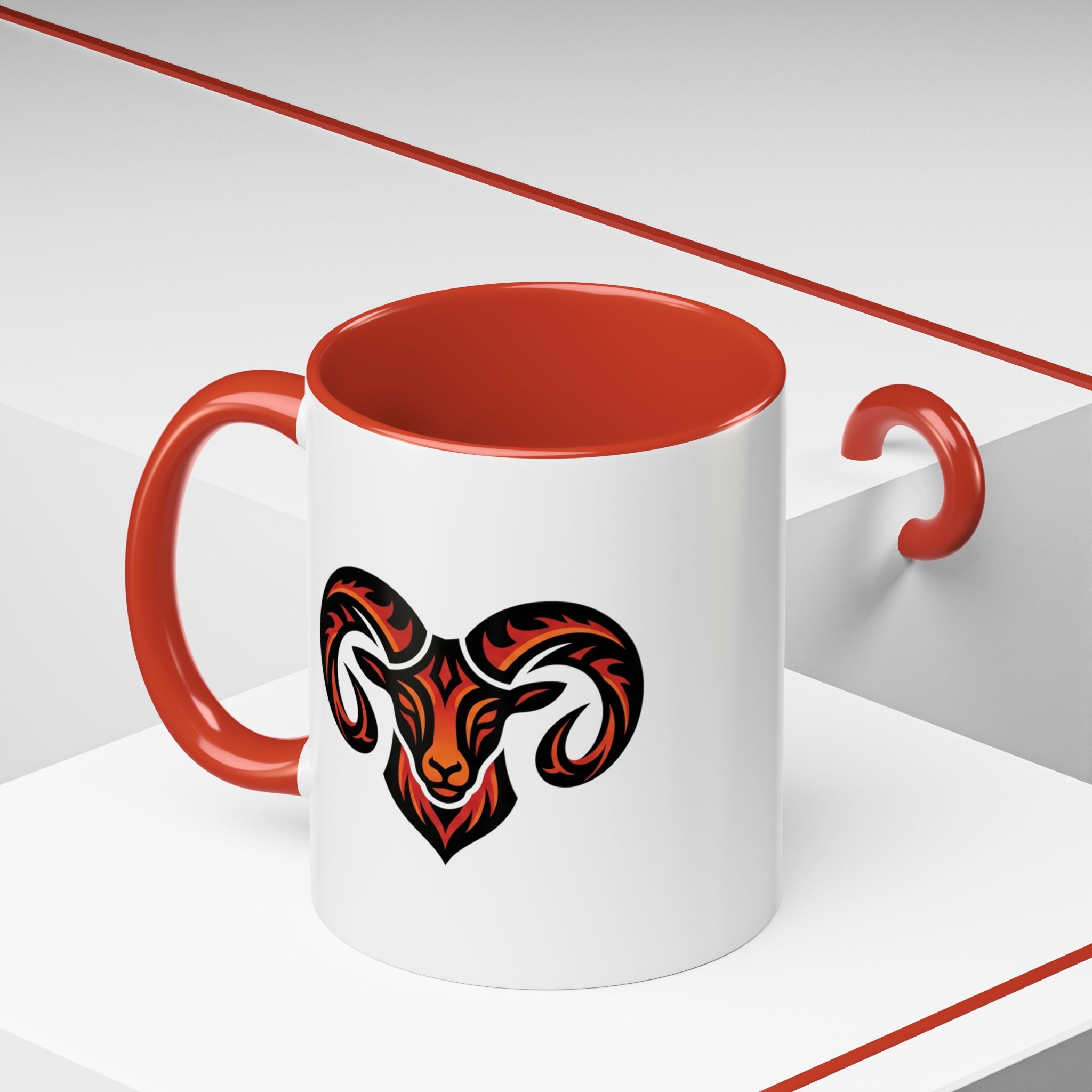 Ram Head Coffee Mug — Bold Tribal Goat Design Accent Mug