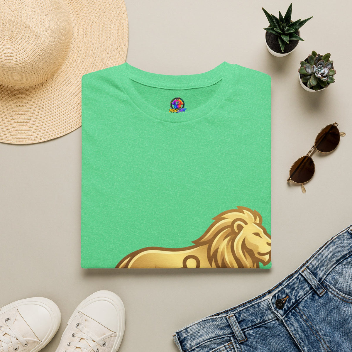 Leo Zodiac Lion T-Shirt — Gold Astrology Tee for Leo Birthdays & Zodiac Fans