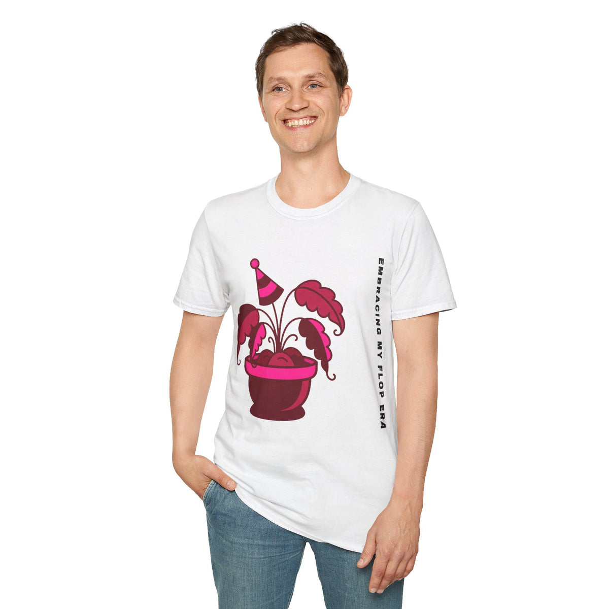 Plant Party T-Shirt — "Embracing" Pink Potted Plant Graphic - Trending Now - September 2026