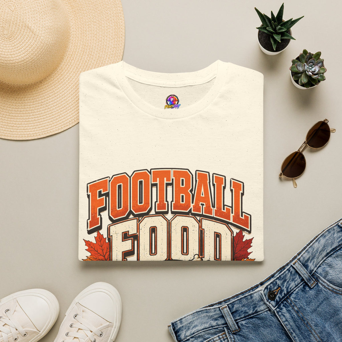 Thanksgiving T-Shirt Football Food Family T-Shirt — Thanksgiving Tailgate Tee for Fans