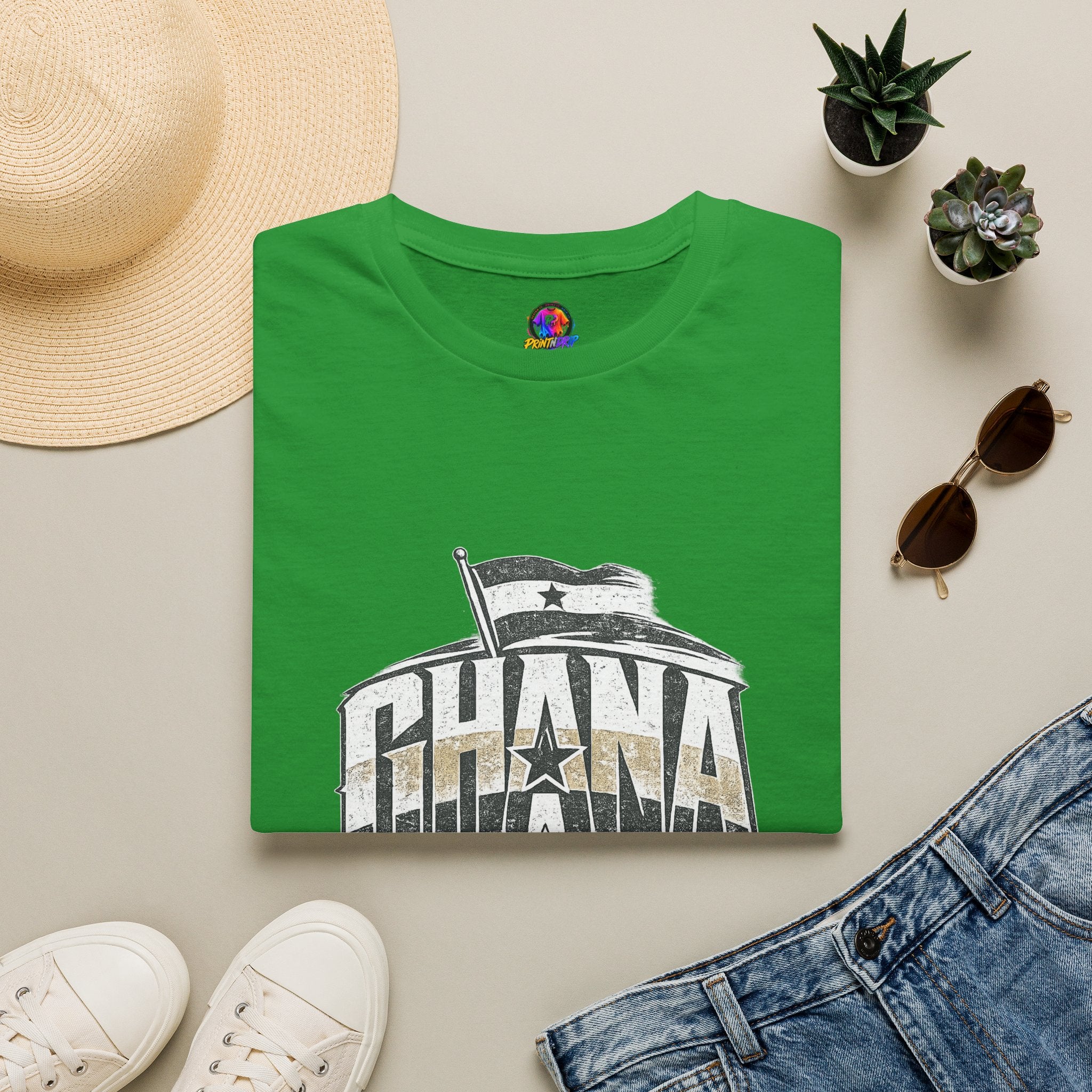 Ghana Vintage Flag T-Shirt — Retro Ghana Pride Graphic Tee
