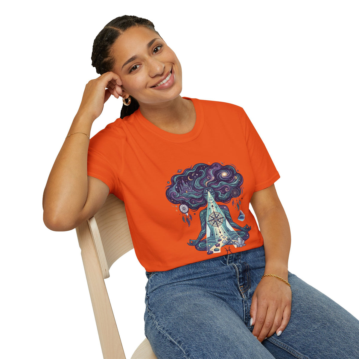 Dreamy Meditation T-Shirt — 'Guided by dreams, ruled by intuition' Spiritual Art Tee