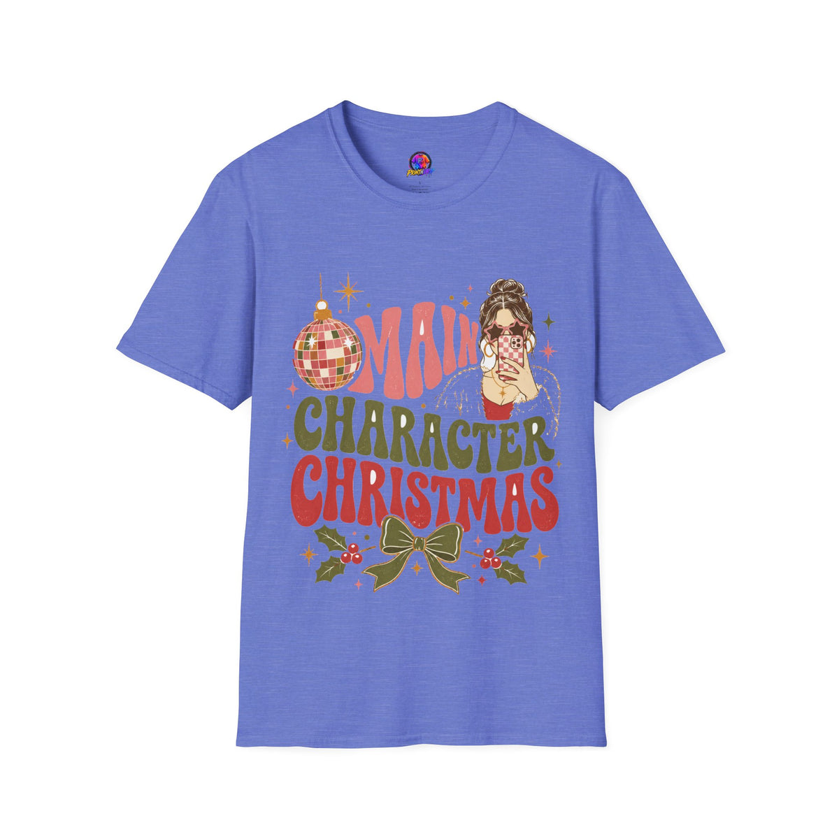Christmas T-Shirt — "Main Character Christmas" Graphic Tee (Holiday Mom Aesthetic)