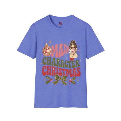Christmas T-Shirt — "Main Character Christmas" Graphic Tee (Holiday Mom Aesthetic)