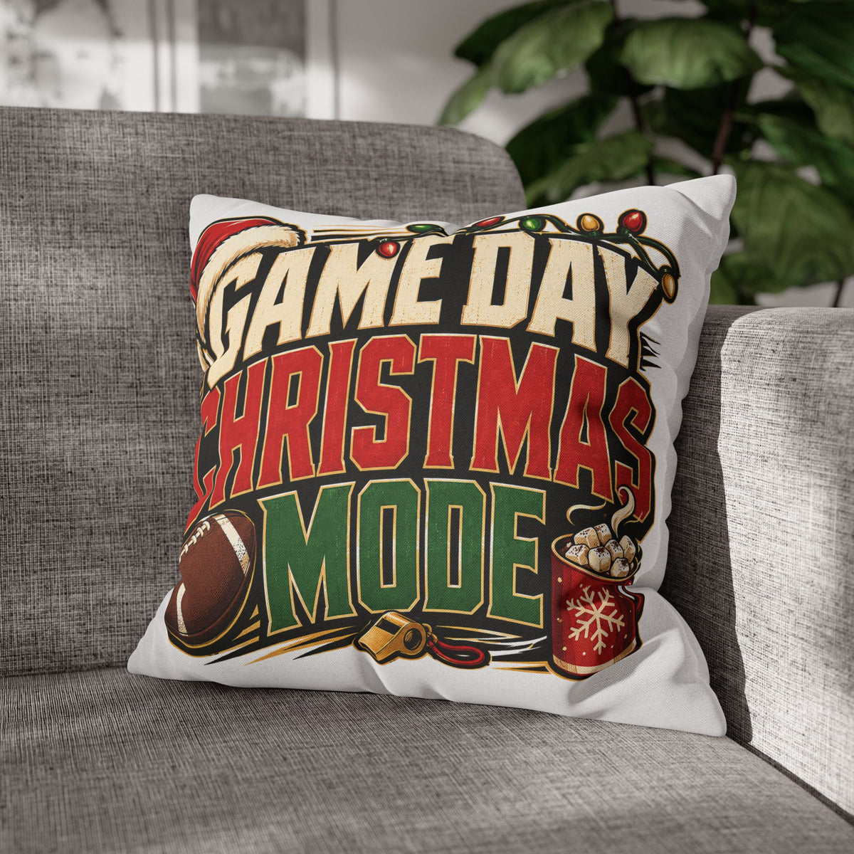 Game Day Christmas Mode Pillowcase Modern Day Christmas
